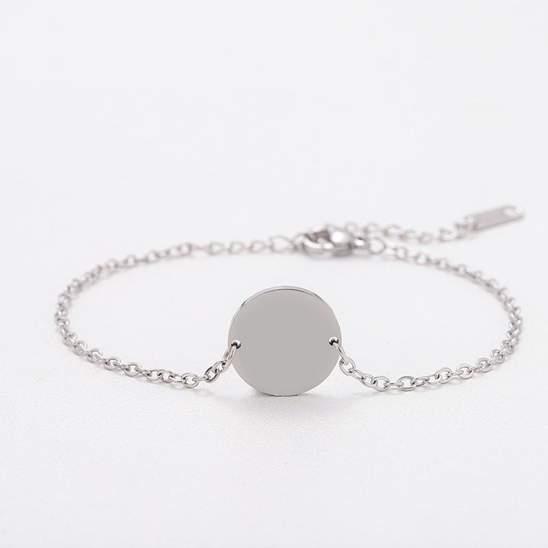 Jewellery Custom Stainless Steel Gold Plated Sublimation Blank Round Charm Bracelet for Women standard