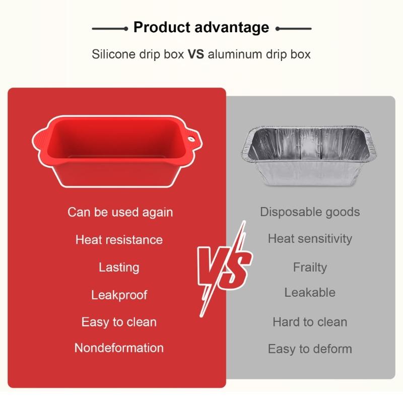 2Pcs Silicone Grills Drip Pans Replacement Silicone Grease Cup Liners Reusable Grease Catcher Cup Liner Easy to Use