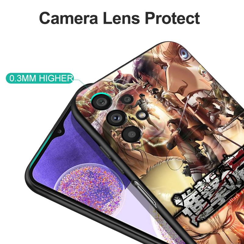 Black tpu Case For Samsung Galaxy A50 50S A30S A10 A01 A11 A21S A31 A41 A51 A71 Cover Attack on Titan