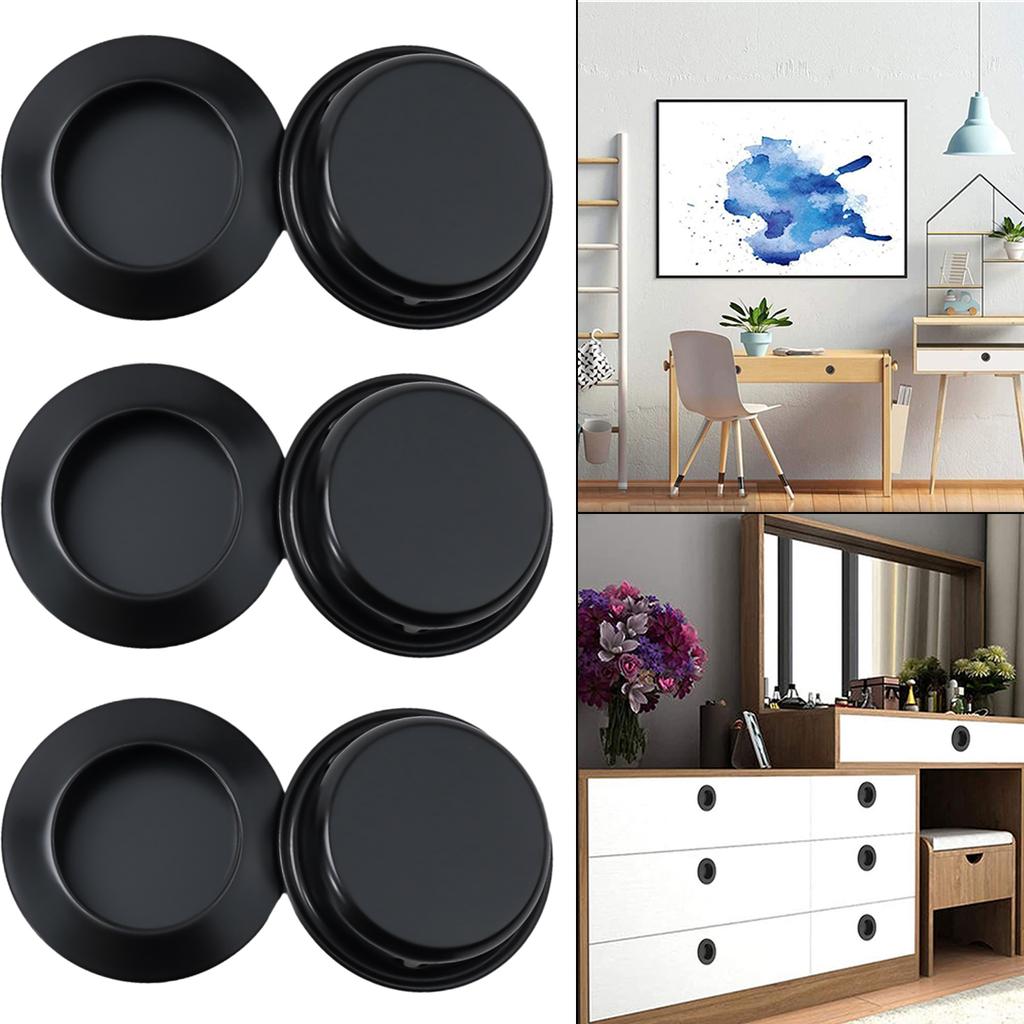 2025 Türgriff Schiebetür Schlichtes Aussehen Edelstahl 41*10mm 6 Stück Abgeschrägt Schwarz Schrank Für Langzeitgebrauch