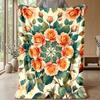 Ocean Mandalas Design Theme Blanket Lightweight Warm Flannel Blanket Decorative Throw Blanket for Home Decoration
