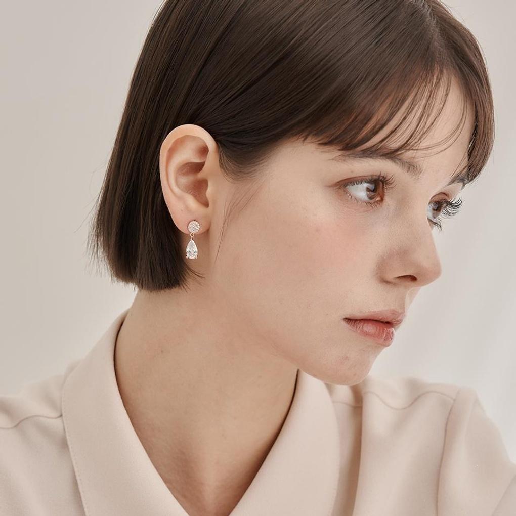 [ELLE Jewelry] 14K GF Water Drop Cubic Drop Earrings ELGPEE566