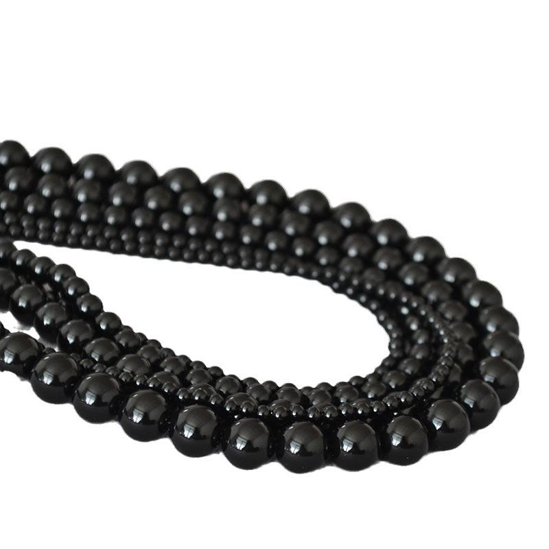 Korean Elegant Black Agate Minimalist Necklace for Women