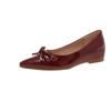 Nude pointed single shoes women's new small inner height increase flats versatile bow evening shoes