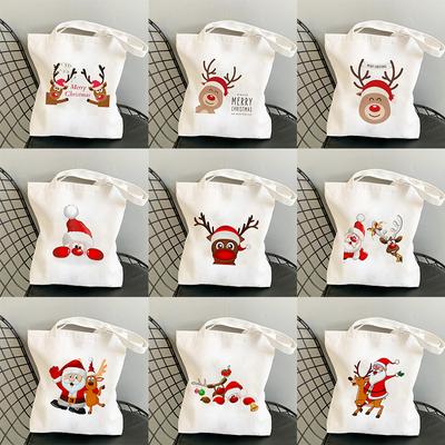 Sac Cadeau de Noël Sac Shopper Sac de Shopping Sac en Toile Vintage Sac Fourre-tout Sac Kawaii à Bandoulière Sac à Main Dessin Animé Bolsa De Compras