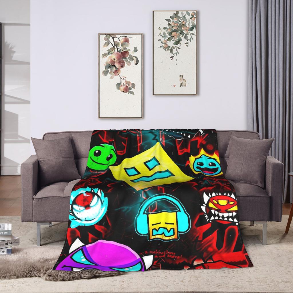 Geometry Gaming Dashed  Warm Blanket  Boy Girl Plush Throw Blanket Funny Living Room Flannel Bedspread Sofa Bed Cover