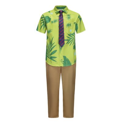 Halloween New Crazy Animal City Fox Ni Overcome Floral Short-sleeved Shirt Set Parent-child Performance Clothes
