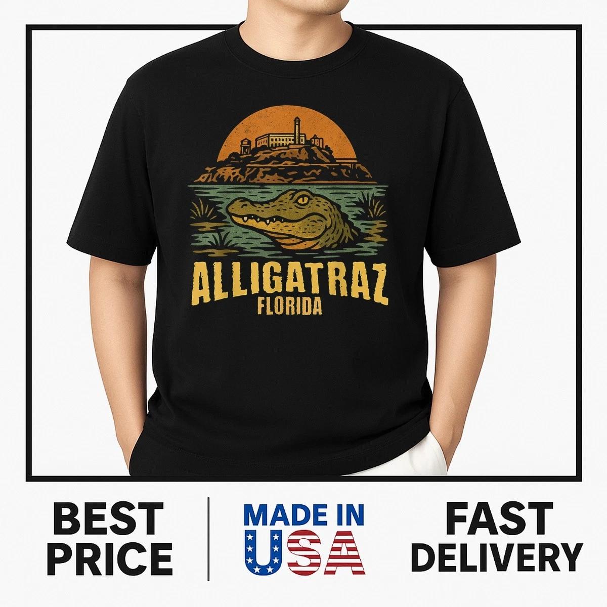 Funny Meme Florida Everglades Alligatraz Alligator Alcatraz T-Shirt BESTSELLER XS