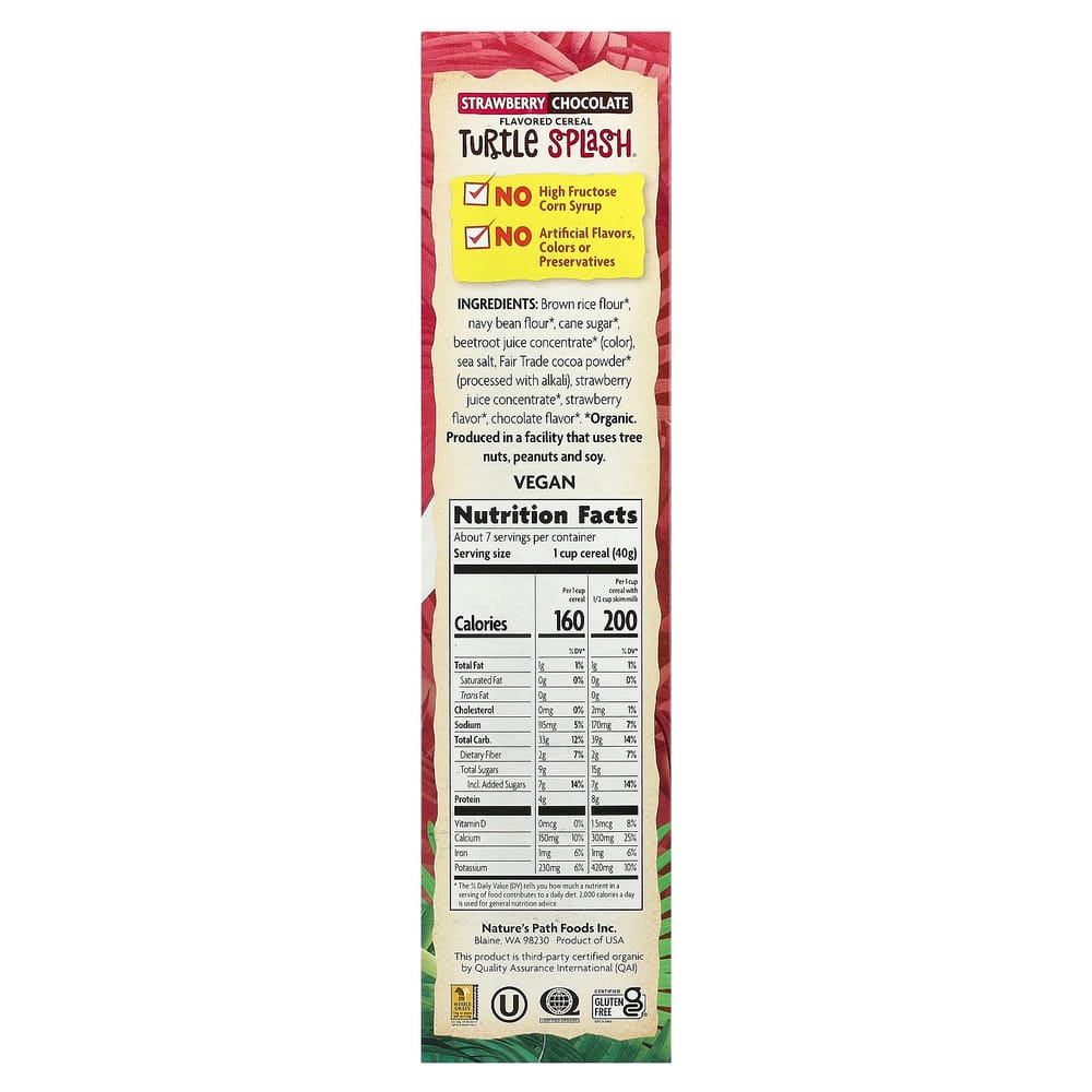 Natures Path Cereali Splash Tartaruga Fragola Cioccolato 284g