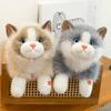 Simulation Ragdoll Cat Doll Will Make a Sound Cat Doll Pet Kitten Plush Toy Accompany Soothing Children Throw Pillow