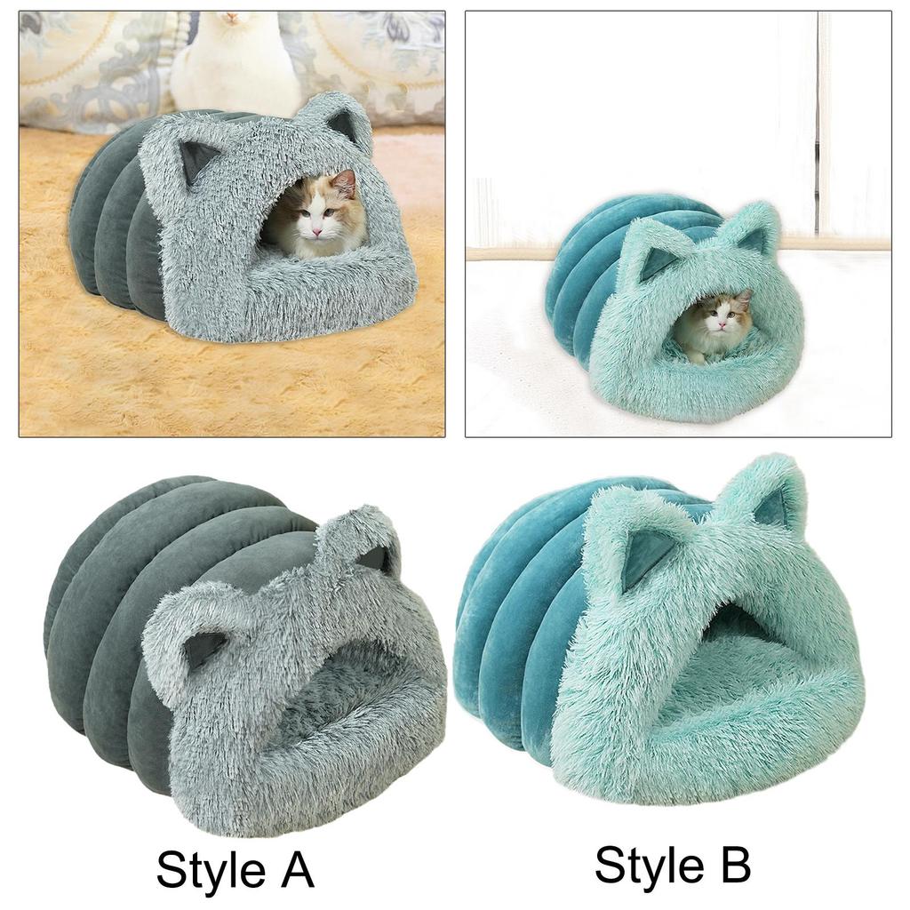 Plush Cat Bed Comfortable Kitten Kitty Shelter for Small Animal Pet Supplies