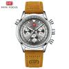 MINI FOCUS Multifunctional Casual Quartz Watch Watches for Men Chronograph Pilot Wrist Watch with Date Luminous Hands 0463G