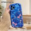 Phone Case: 2D Flat Design Cases Suitable for iPhone 18 17 16 15 14 13 Pro, Couple Style, Blue Background, Christmas and Halloween Gifts