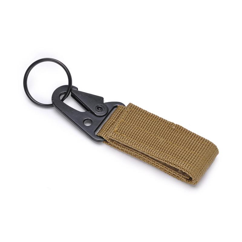 1PC Outdoor Tactical Nylon Webbing Carabiners Buckle Keychain Multi-functional Mountaineering Olecranon Hook MOLLE Key Belt