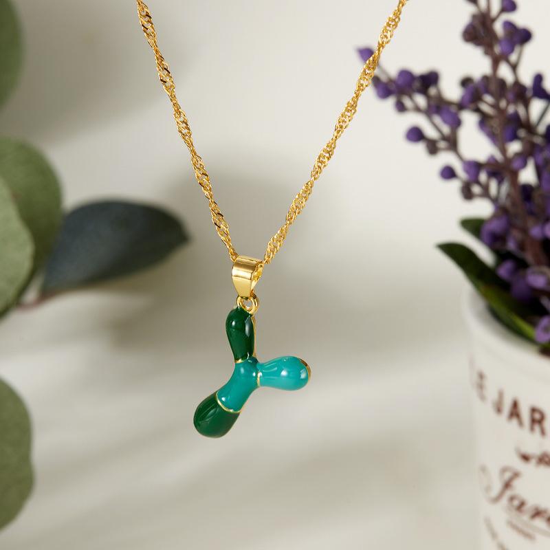Colorful Bubble Initial Pendant Necklace - 26 Letter Clavicle Chain Jewelry