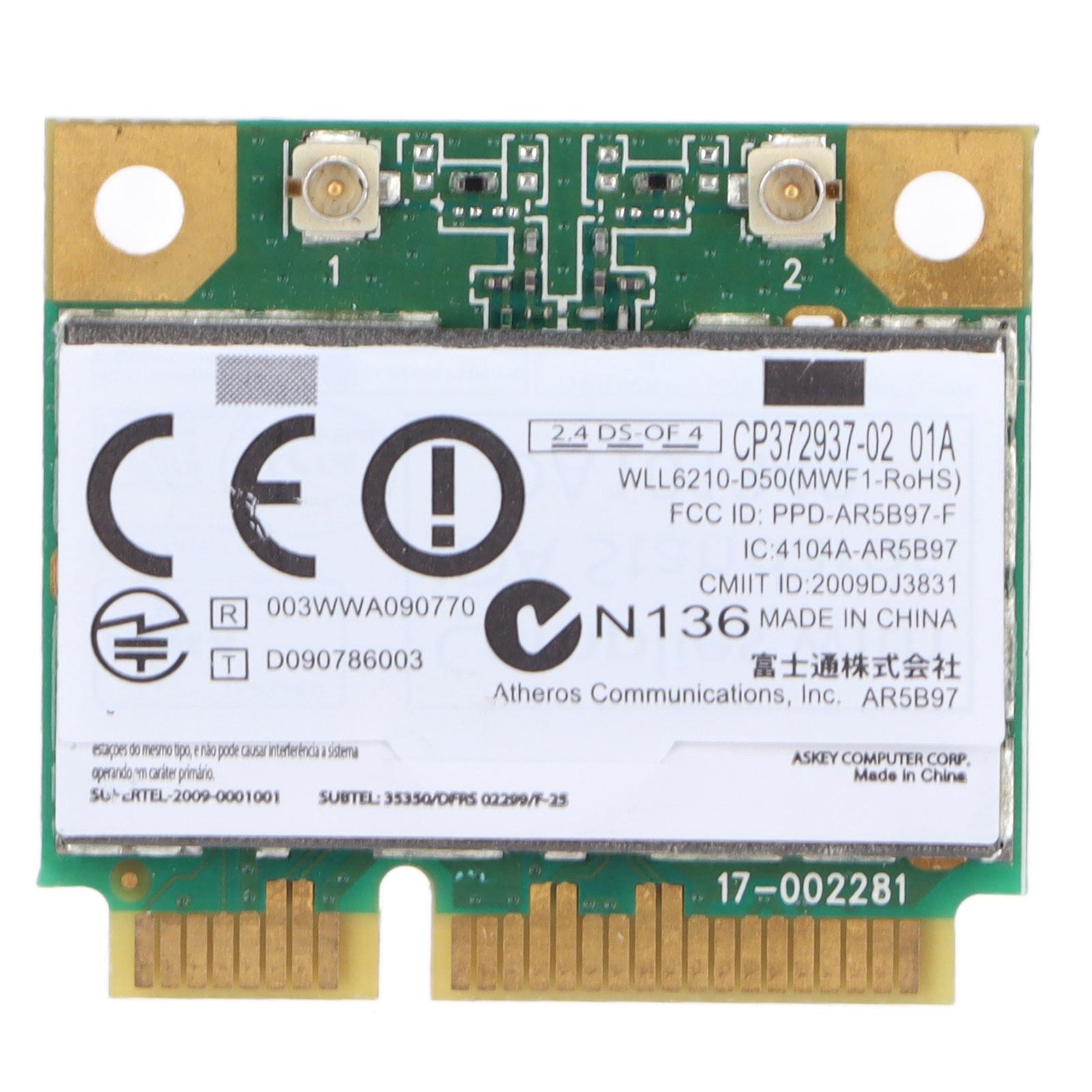 

Network Card 2.4GHz 300Mbps Mini PCI E Good Compatibility Wireless Network Adapter