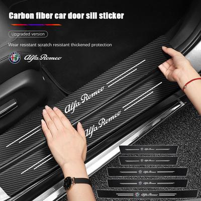 1/4/5Pcs Car Door Sill Scuff Sticker Anti-scratch Protector Strip For Giulia MiTo 147 156 159 Stelvio Giulietta Brera