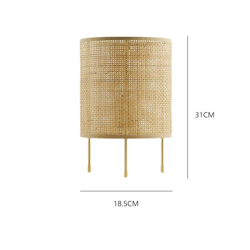 Lampa biurkowa Rattan Art Handmade Sypialnia Gabinet Łóżko Dekoracja Mała Lampka Nocna Nordic Kreatywność Wystrój Domu Lampa Łóżkowa