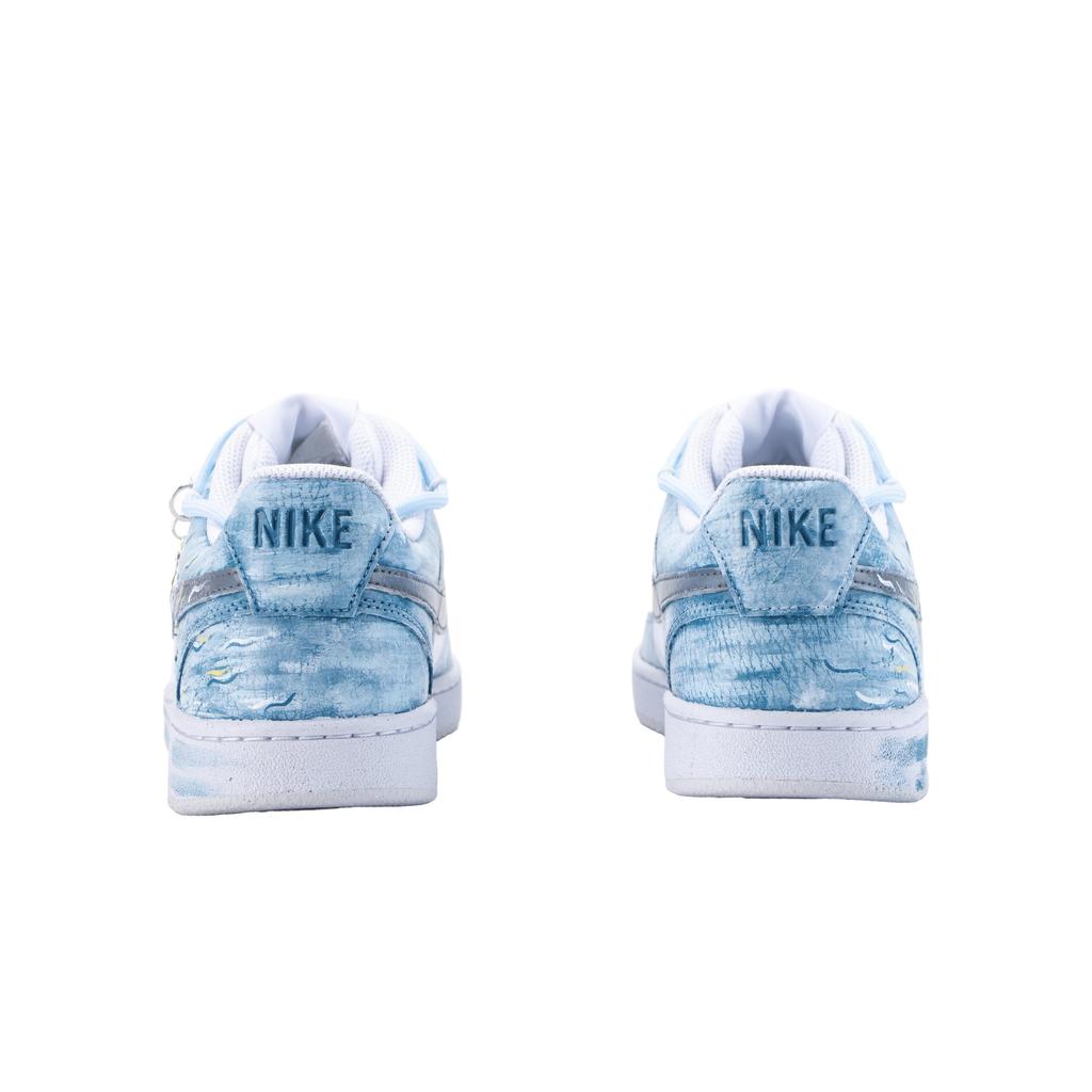 Nike Court Vision Cloud Tidal Dream Abrasion Resistant Slip Resistant Low top Skateboard Shoes Unisex White Blue DH2987-117(Team626-)