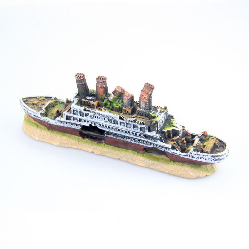 Fish Tank Landscaping Pirate Ship Titanic Submarine Aircraft Carrier Military Shipwreck Wreck