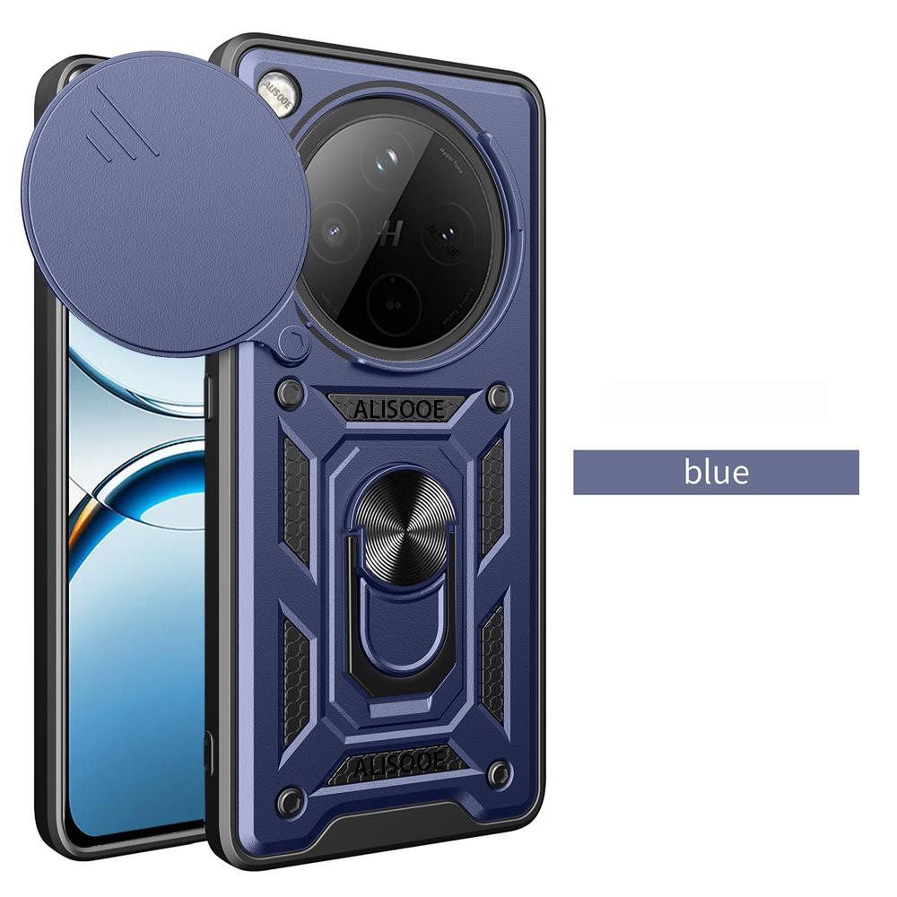 

Armor Funda для OPPO Find X8 Pro Case Slide Camera Protection Ring Stand Back Cover для OPPO Find X8 5G Capa for OPPO Find X8 Pro синий