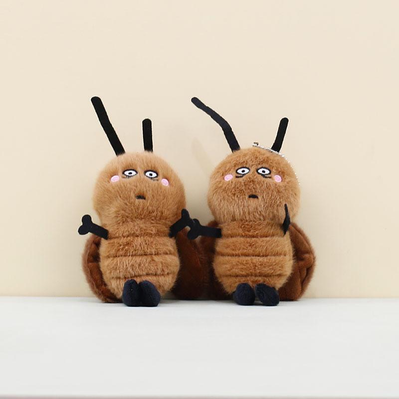 Adorable Cartoon Cockroach Plush Toy Creative Insect Keychain Cute Doll 14cm
