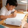 Dotted Print Pencil Bag High Capacity Cloth Pencil Case Multi Compartments Zippered Pen Storage Bag for Student Teen