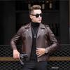 Steelstamp printed leather jacket men's spring and autumn lapel zipper locomotive riding trend fashion loose casual pu leather jacket
