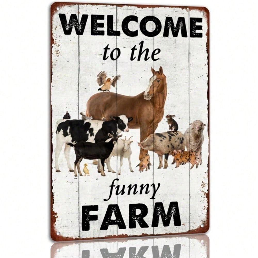 Rustic Metal Tin Sign Vintage Farmhouse Wall Decor Bar Man Cave Gift 8x12