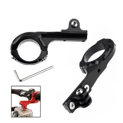 Black Bike Handlebar Mount Holder Ring Clasp Aluminum Bicycle Mounting Bracket Sports Camera Accessories Camera Stand for Gopro