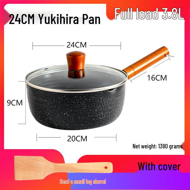 Non-Stick Maifan Stone Milk Pan with Handle - Small Soup & Noodle Pot for Induction Cookers