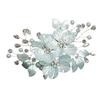 Pinza para el pelo floral de perlas con diseño de concha y detalles de cristal para peinados elegantes, accesorios para ocasiones especiales y uso diario