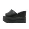 Gdgydh Damsandaler med kilklack Stilfulla Plattformsskor med öppen tå Bekväm Slip-on Sommarskor Utomhustofflor