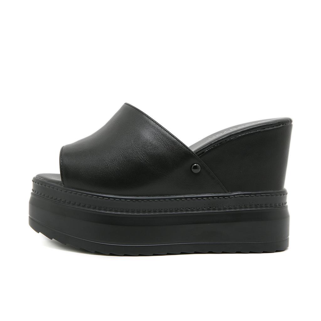 Gdgydh Damsandaler med kilklack Stilfulla Plattformsskor med öppen tå Bekväm Slip-on Sommarskor Utomhustofflor