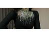 Autumn/Winter Women's Half-High Collar Long Sleeve T-Shirt: Premium Texture with Hot Drilling Details