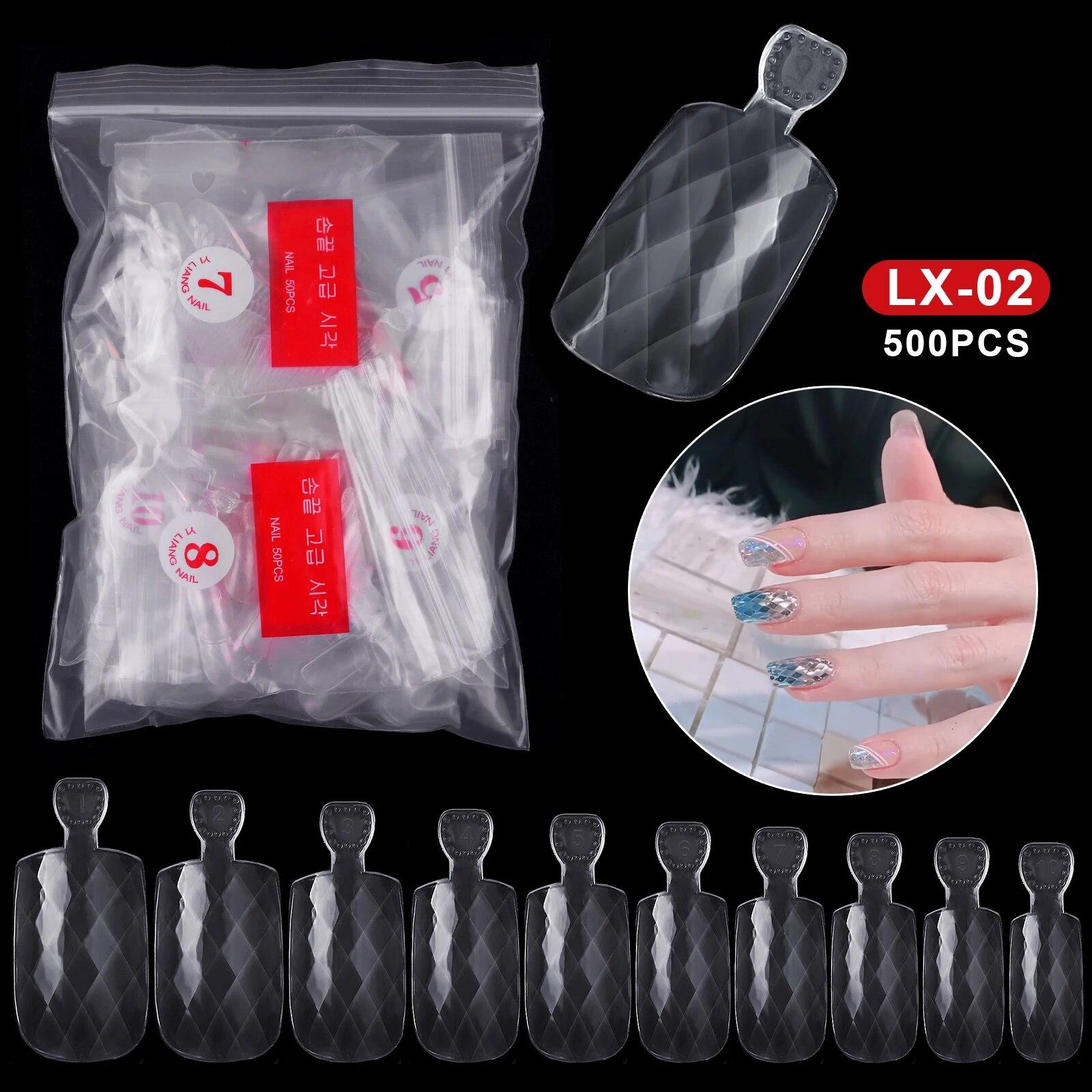 

500 шт./пакет, полное покрытие, ромбические накладные ногти, акриловые накладные ногти, гель, сделай сам, французские накладные ногти, дизайн ногтей, дизайн ногтей, длинный маникюр прозрачный