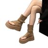 Thick-soled Roman cool boots summer new small toe high-top sandals heightening muffin short boots