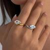 New Sparkling Zircon Stainless Steel Ring Women Non Fading 18K Gold-Plated Stackable Couple Ring Valentine Day Jewelry Gift