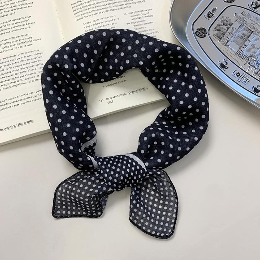 Hair Band Polka Dot Print Scarves Neckerchief Printed Silk Scarf Fashion Small Square Scarf  Ladies