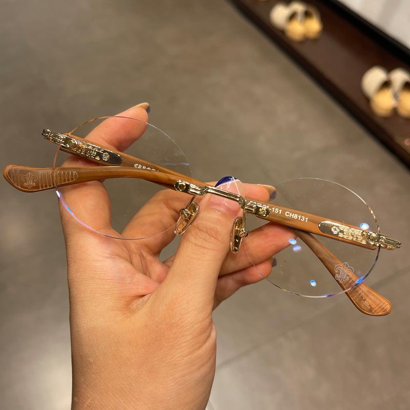 

Croxing Очки Безободковые Круглые Тренд Плоские Очки Декоративные Очки Anti-Blue Light