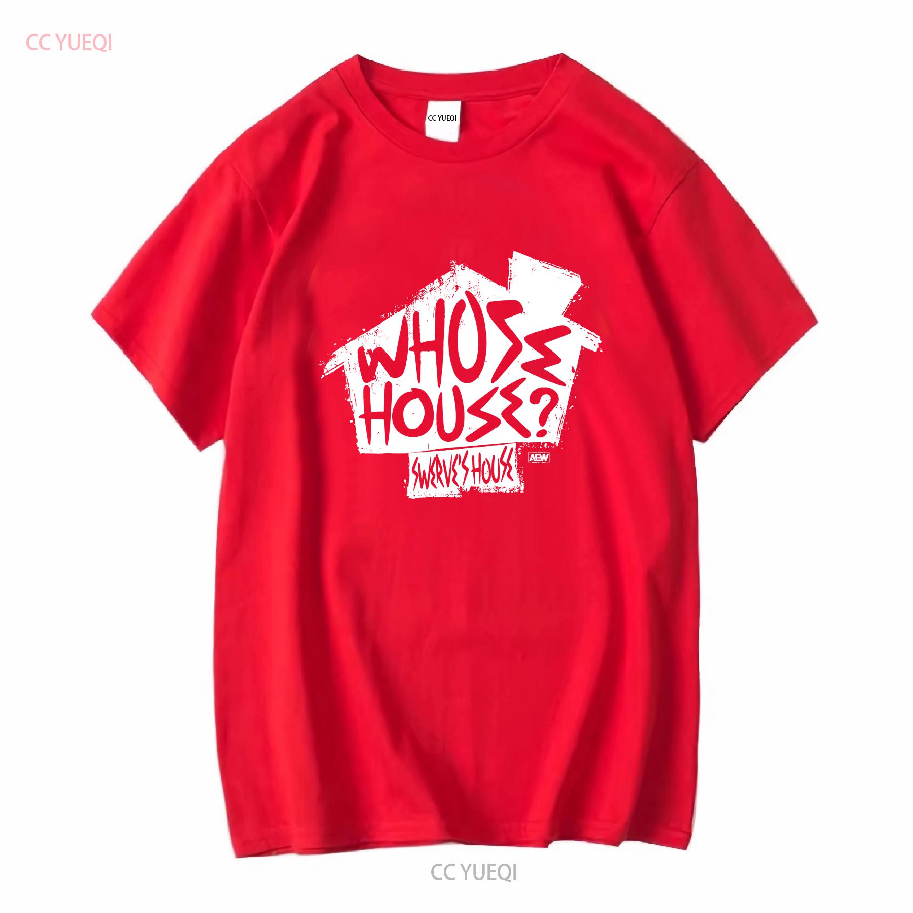 SWERVE STRICKLAND WHOSE HOUSE AEW Official T Shirt long or short sleeves vintage Washed Comfortable Stylish Soft Slightly S