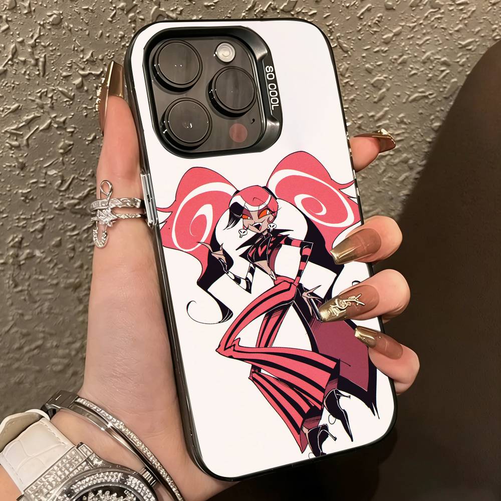 H-Hazbin Hotel V-Velvette Чехол для телефона для iPhone 17,16,15,14,13,12,11 Plus,Pro Max,XS,Разноцветный Серебристый Черный Чехол iPhone17Pro