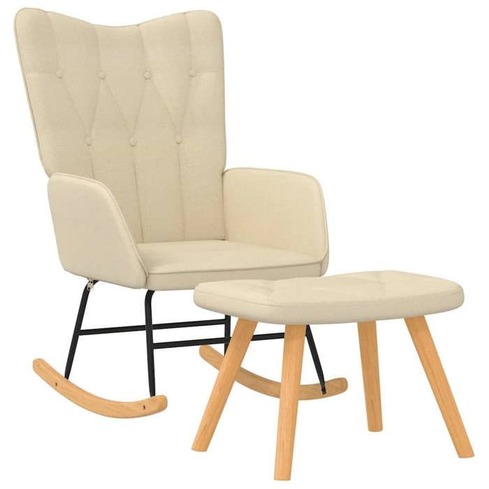 VidaXL Chaise à Bascule avec Tabouret Siège de Relaxation Fauteuil de Salon Salle de Séjour Siège de Salon Maison Intérieur 327624