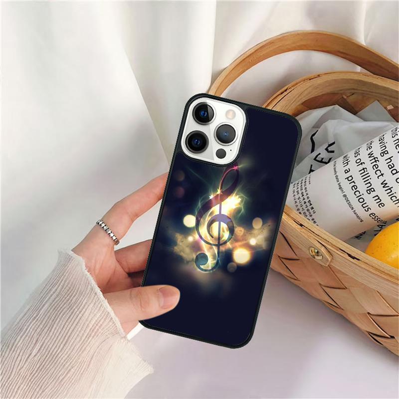 Treble Clef Music Note Phone Case For iPhone 17 Air 16 15 14 11 12 13 Pro  MAX Plus coque Cover Shell