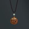 Retro Green Sandalwood Scented Pendant Necklace - Openable Scent Ball Box, Sweater Chain, Car Ornament for Men and Women