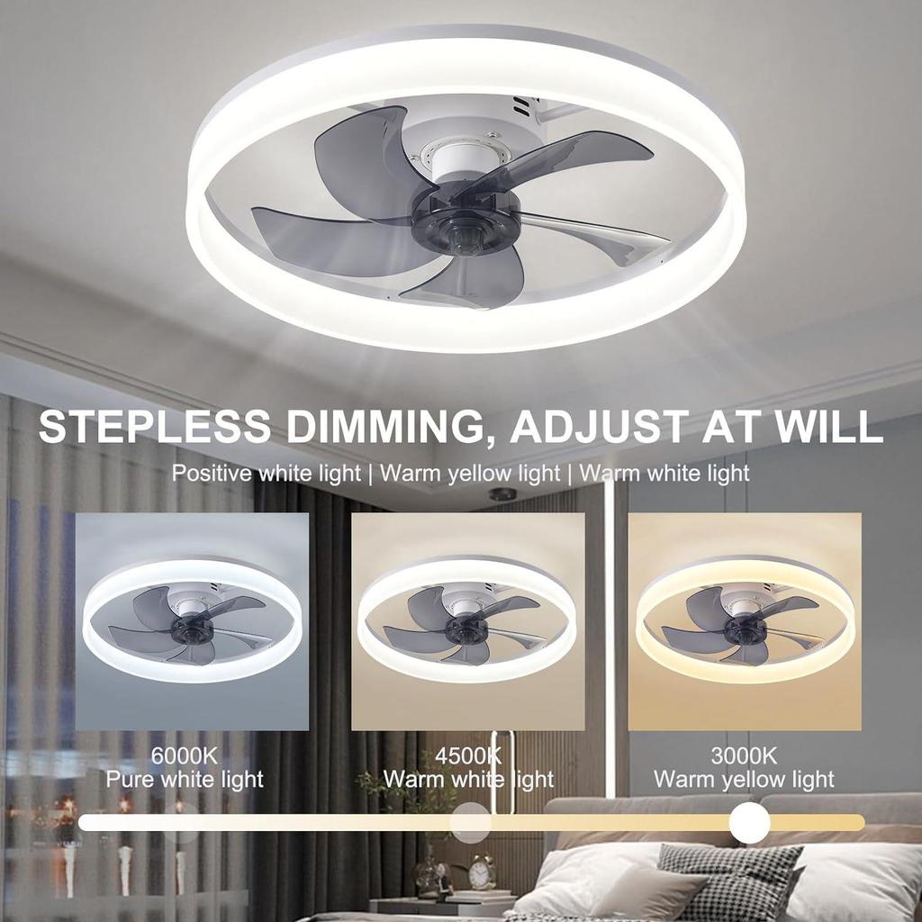 Cross-border Simple Integrated Round Ceiling Fan Light for Bedroom, Restaurant, and Study Room.