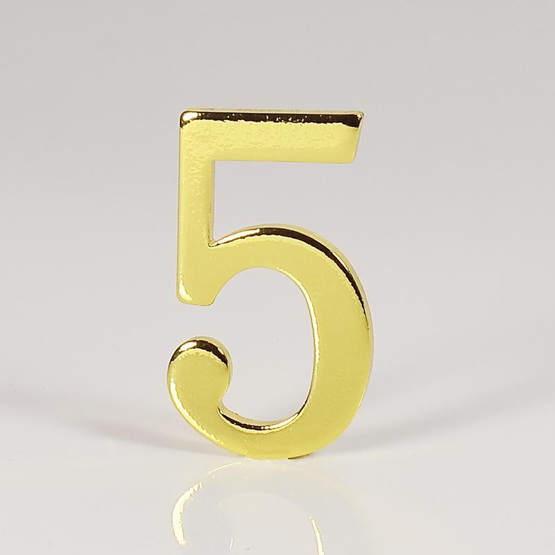 D-Shaped Imitation Gold Metal Address Number Plate