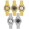 Relógio de Pulso Octogonal de Diamante para Mulheres Pulseira de Aço Inoxidável de Luxo Relógio de Quartzo Moda Strass Relógio de Pulso Feminino para Vestir