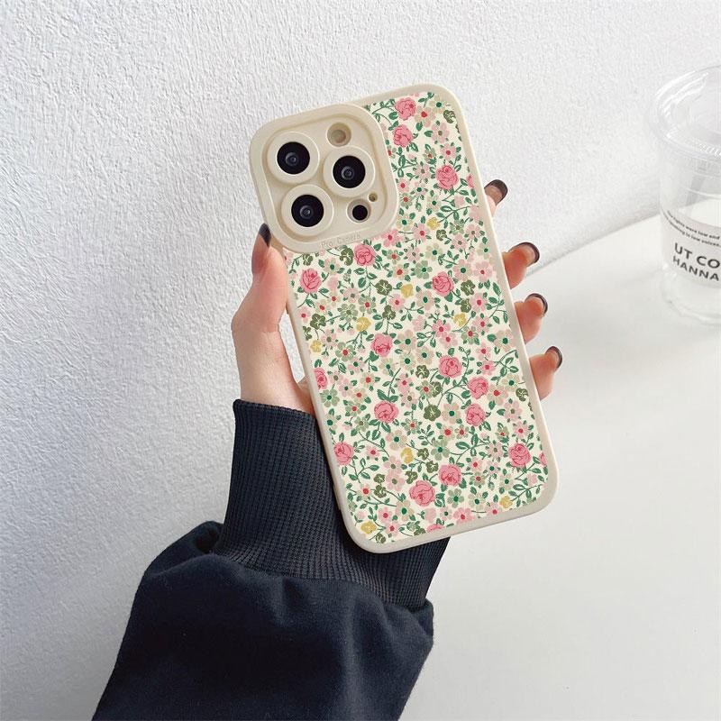 Fashion Luxury Flower Floral Funda Case for Iphone 14 Pro Max Plus 13 12 11 Pro Max XR X XS 8 7 Plus SE 2020 Soft Silicone Shell