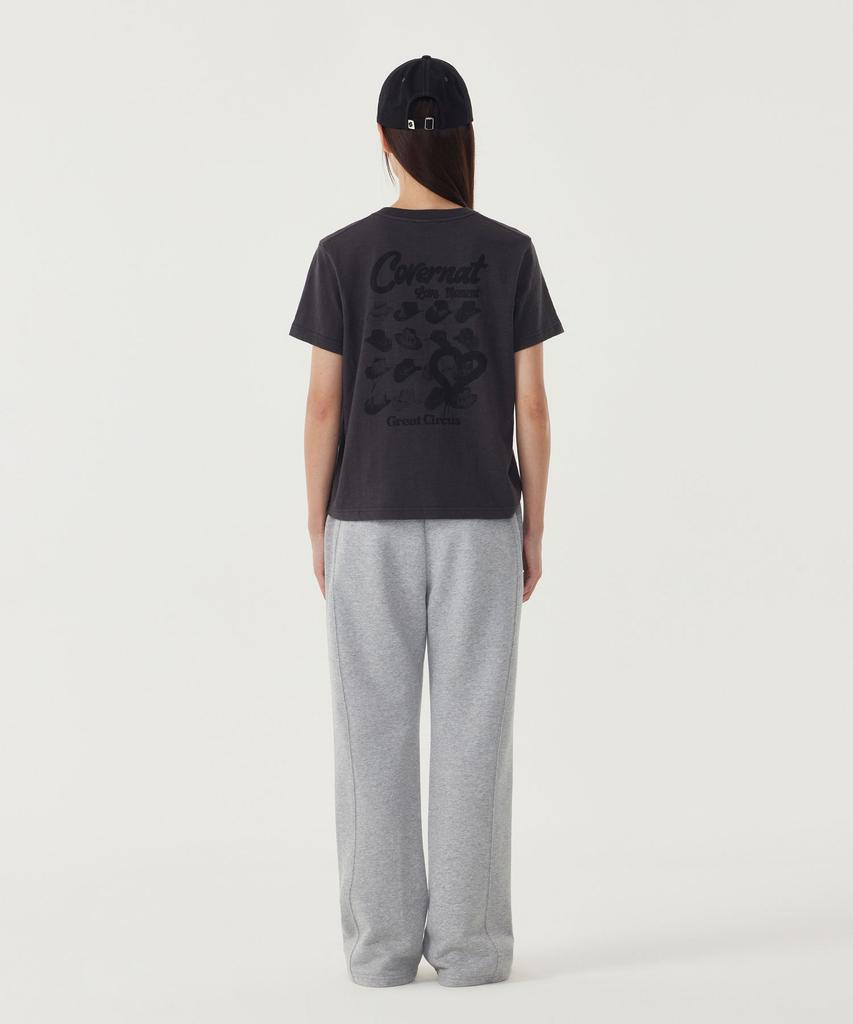 COVERNAT WOMAN Semi Bootcut Sweatpants Melange Gray